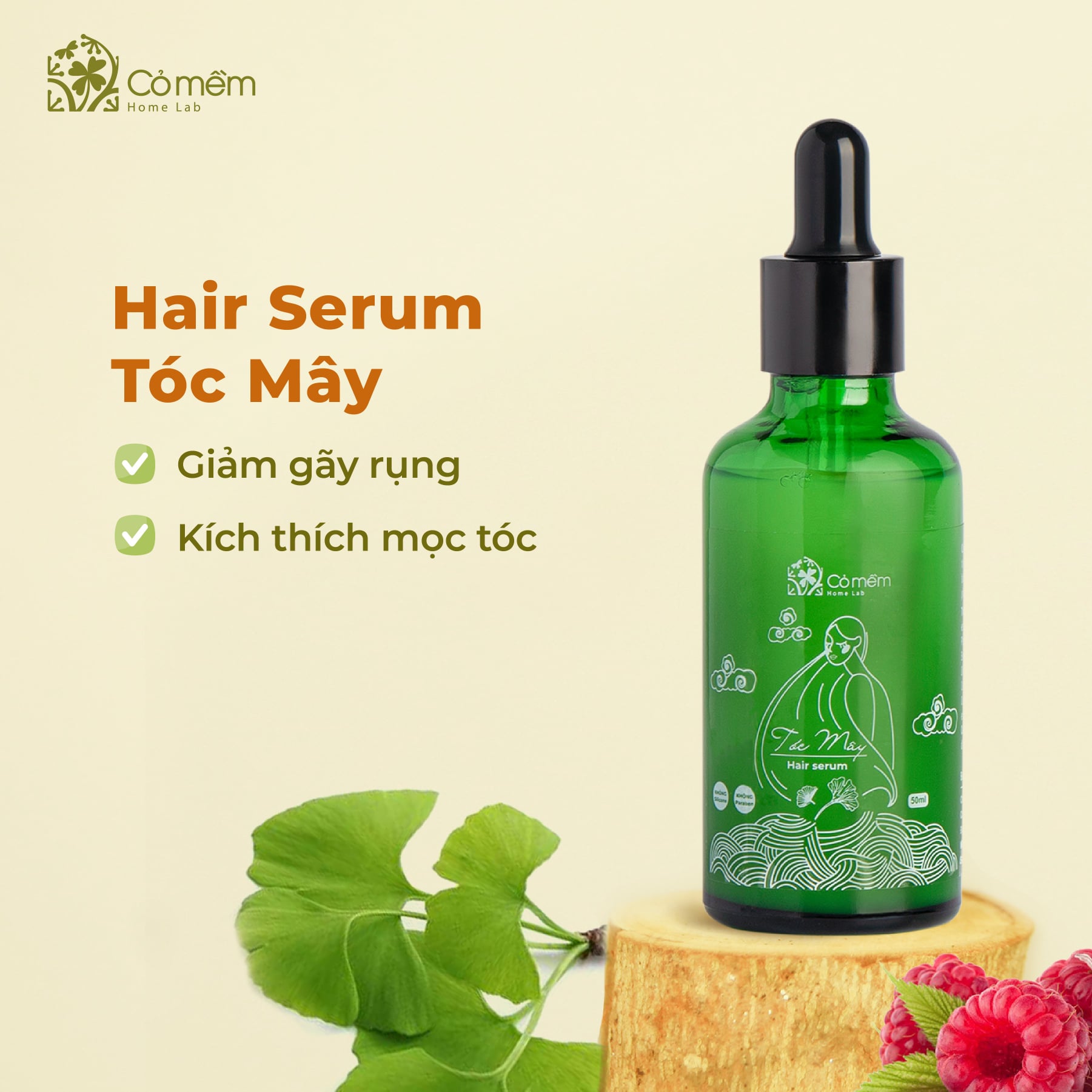 Hair Serum Tóc Cao Cấp Cỏ Mềm Ngăn Rụng Tóc Kích Thích Mọc Tóc Phục Hồi Hư Tổn Cho Tóc Mềm Mượt An Toàn Từ Chiết Xuất Thiên Nhiên 50ml