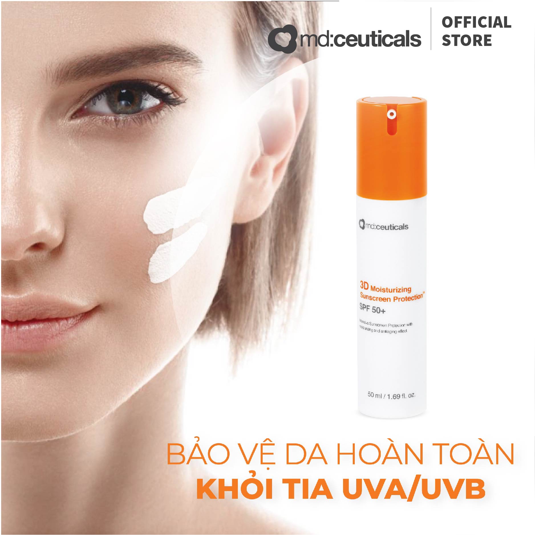 Md:ceuticals 3D Moisturizing Suncreen Protection - Kem Chống Nắng Giữ Ẩm, Bảo Vệ Da SPF50+