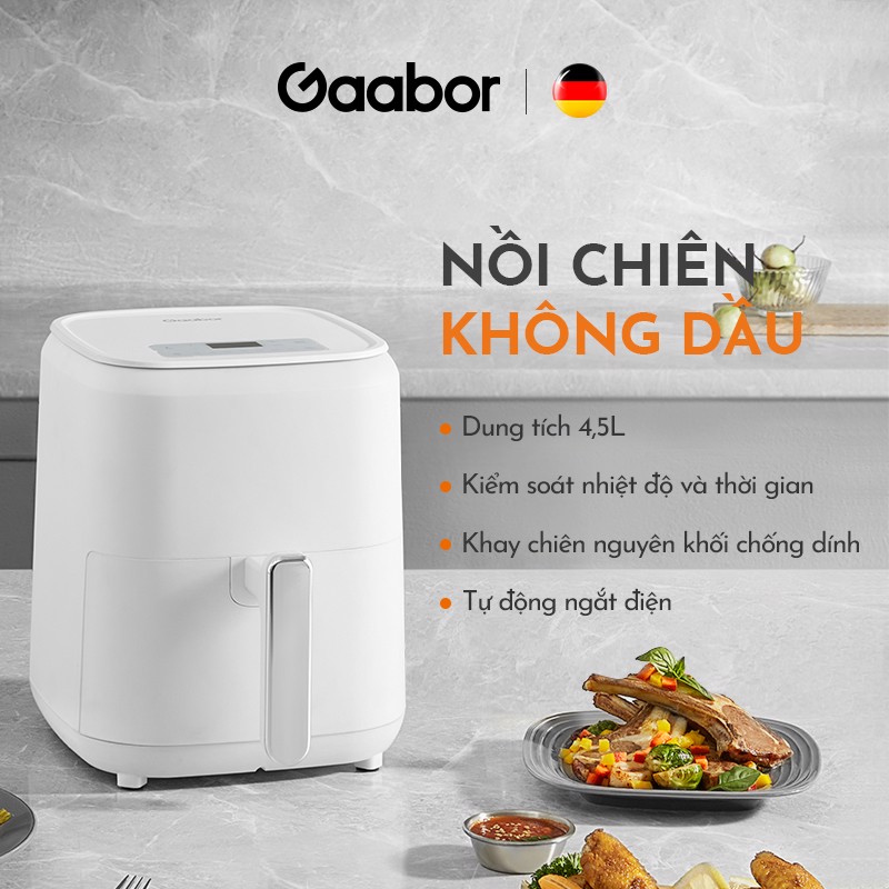 Nồi chiên không dầu Gaabor GA-E45A 4.5 Lít - Hàng Chính Hãng