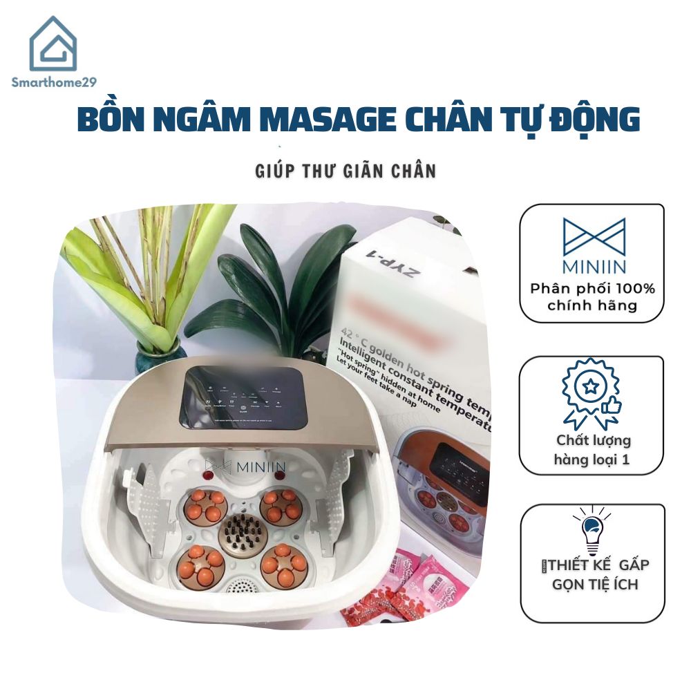 Bồn Ngâm Chân Massage  Gấp Gọn , Máy Ngâm Chân Massage Chân - Cải Thiện Giấc Ngủ Cho Gia Đình - HÀNG LOẠI 1- CHÍNH HÃNG MINIIN