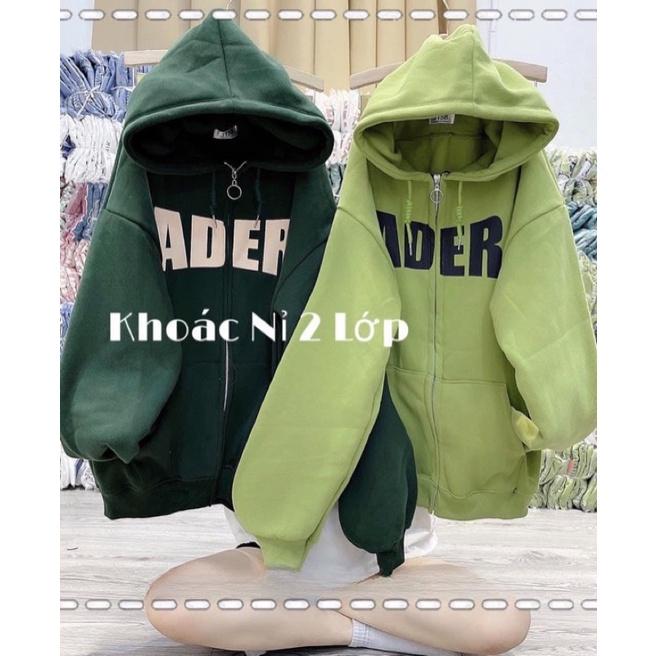 Áo khoác nỉ form rộng mũ hai lớp - ADER