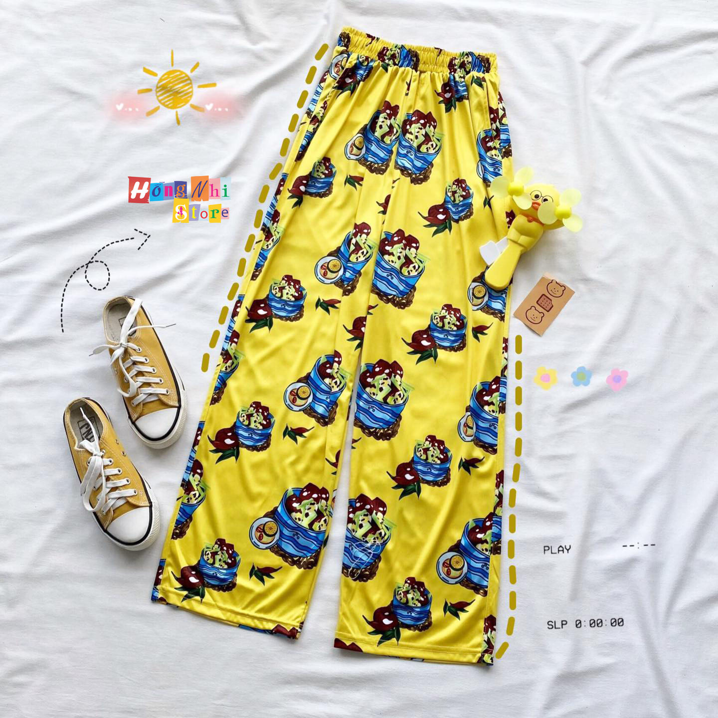 Quần Hoạt Hình Ốc Nhồi Dài Ống Rộng Cartoon Pant V2 Oversize Ulzzang Unisex - MM