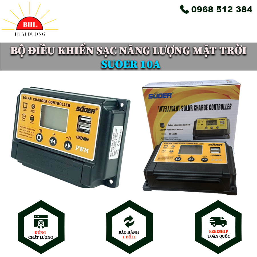 Bộ Điều Khiển Sạc Năng Lượng Mặt Trời 10A Solar Changer Controller