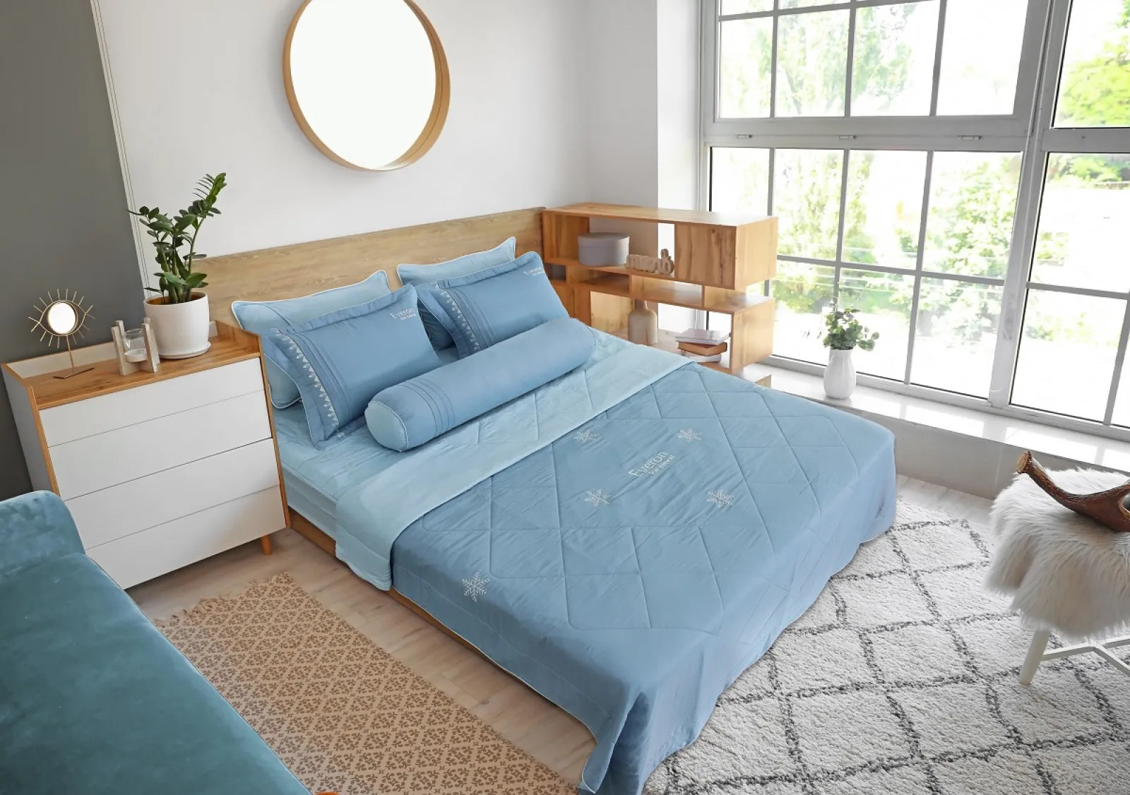 Bộ Drap Ice Tencel Everon ENTS403 + tặng 1 bình giữ nhiệt Everon
