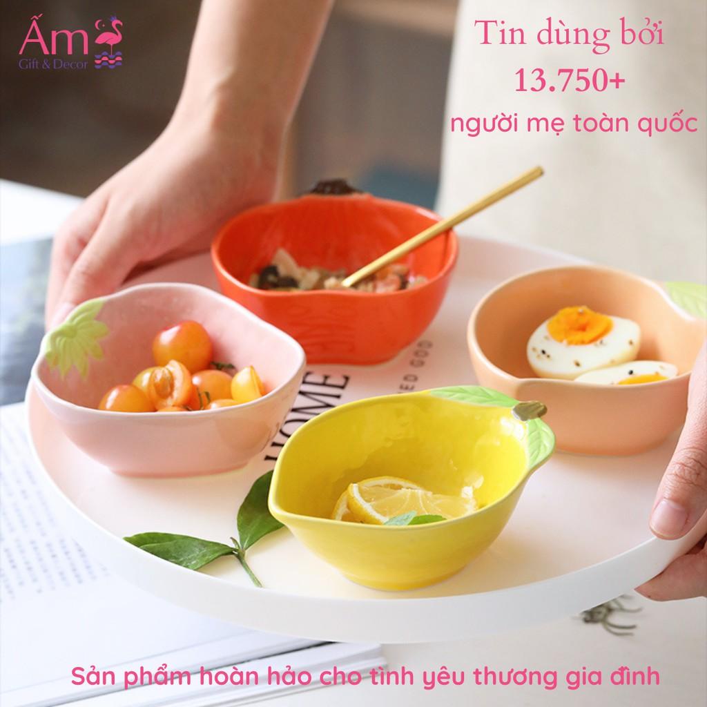 Bát Sứ Ăn Dặm Cho Bé Gốm Sứ Kiểu Nhật Hoa Quả Cao Cấp - Chén Sứ Cho Bé Ăn Dặm Sâu Lòng 4cm - Nuôi Dưỡng Thần Đồng Của Mẹ