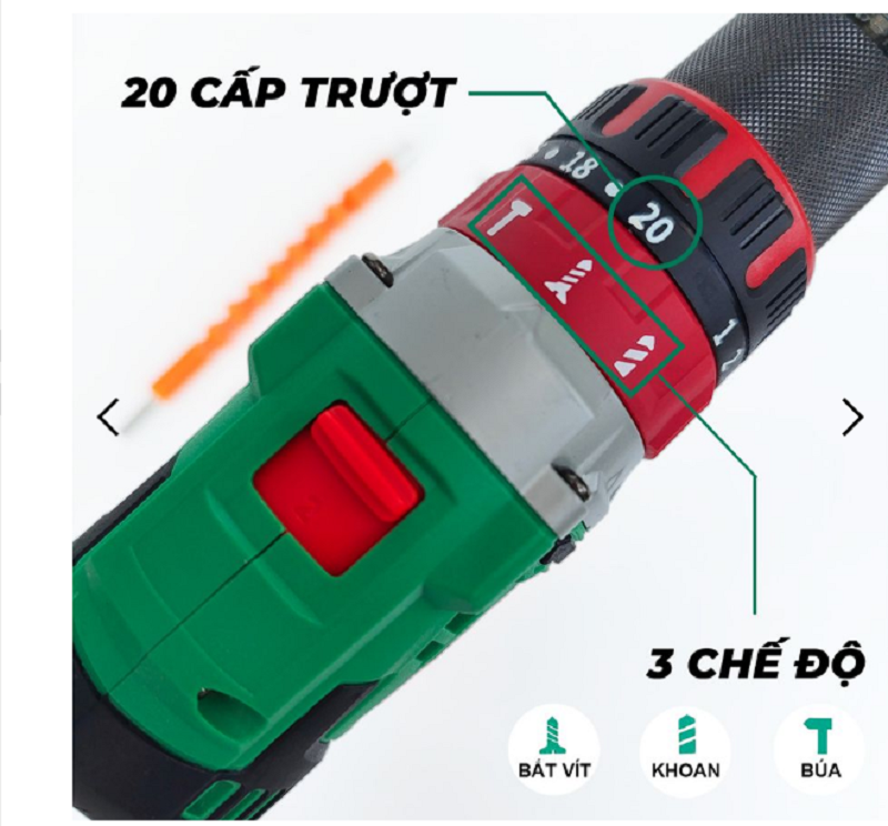 Máy Khoan Pin Bê Tông 3 Chức Năng HIMOKI 13mm 21V Pin 10 Cell - Motor 100% Dây Đồng Không Chổi Than - Bảo Hành 12 Tháng