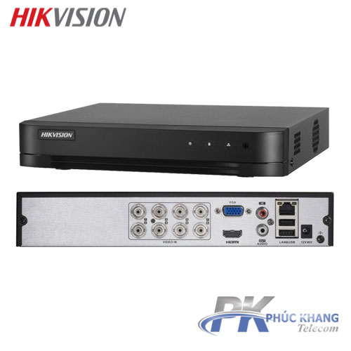 Đầu ghi 8 kênh Hikvision DS-7208HGHI-K1(S) Hỗ trợ truyền tín hiệu Audio qua cáp đồng trục - Hàng Chính Hãng
