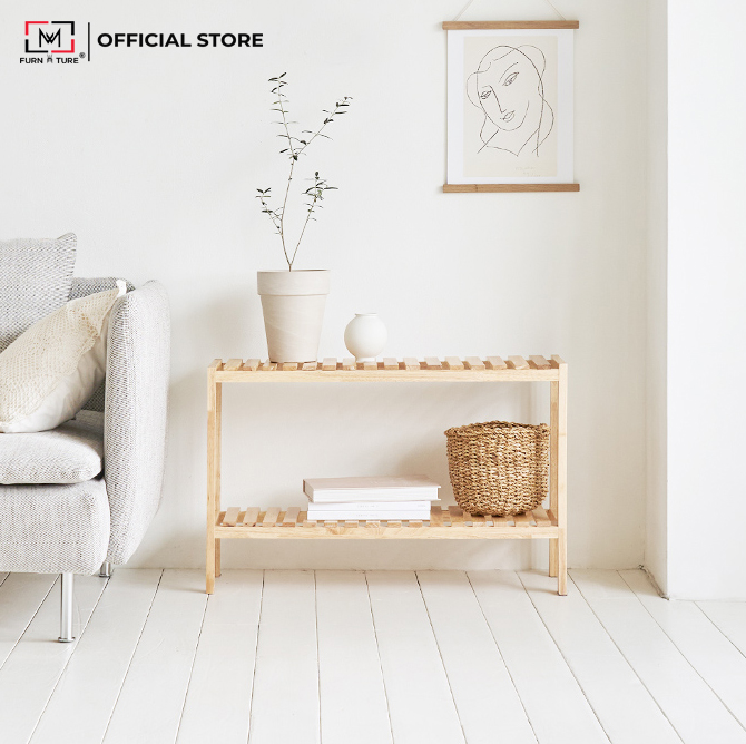 KỆ GỖ ĐỂ GIÀY DÉP XUẤT KHẨU 2 TẦNG SIZE 80CM - BENCH 2 FLOOR NATURAL