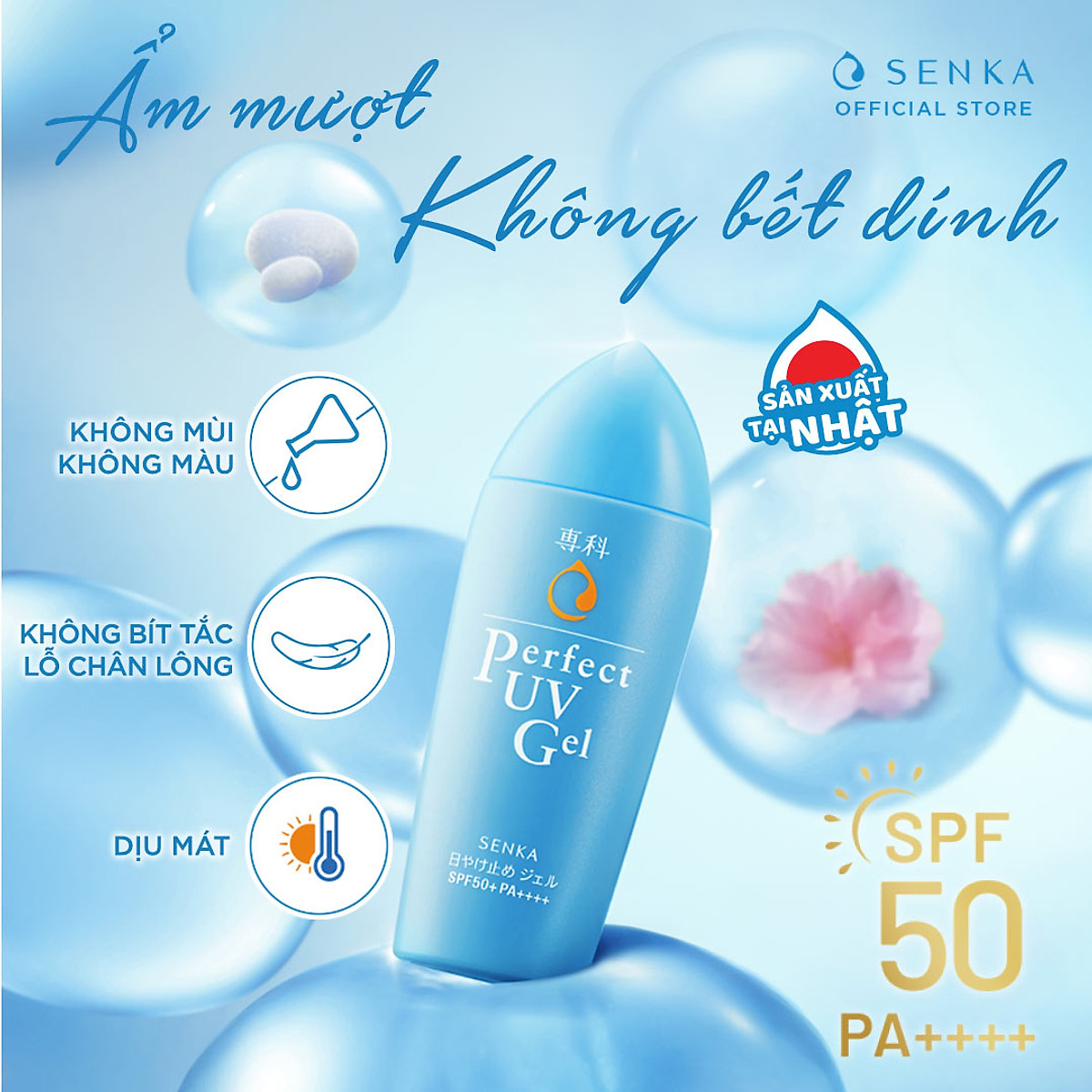 Gel Chống Nắng Senka Perfect UV Gel SPF 50+, PA++++ 41094 (80g)