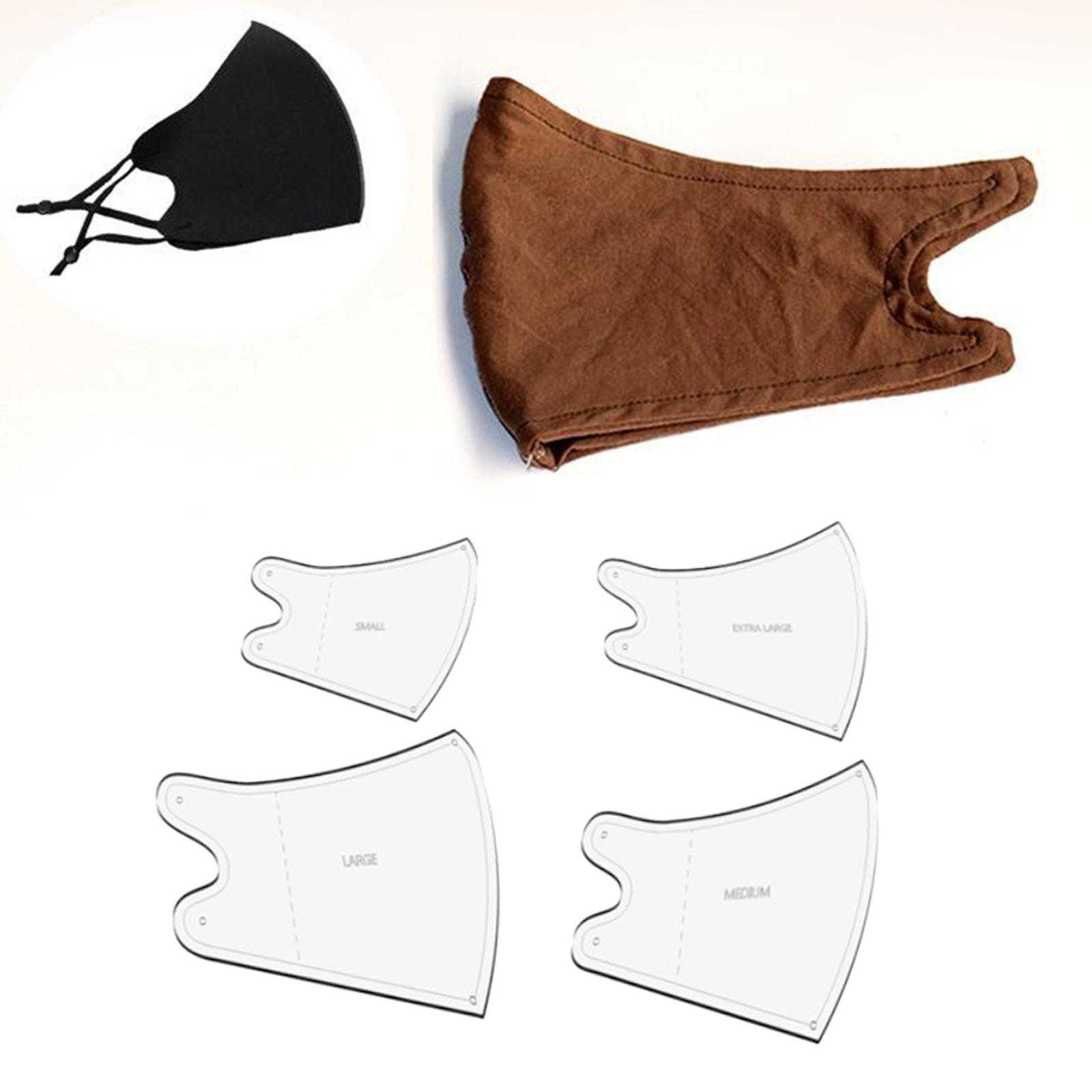 1 Set Acrylic Face Mask Template, Transparent Sewing Guide, Professional Mask Making Clear Template, Various Size - 3 Types