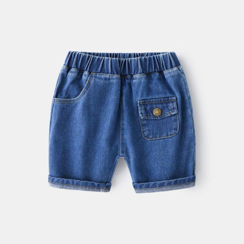 Quần short Jean có khuy cho bé WELLKIDS túi hộp chất bò mềm hàng xuất Âu Mỹ KZ3057