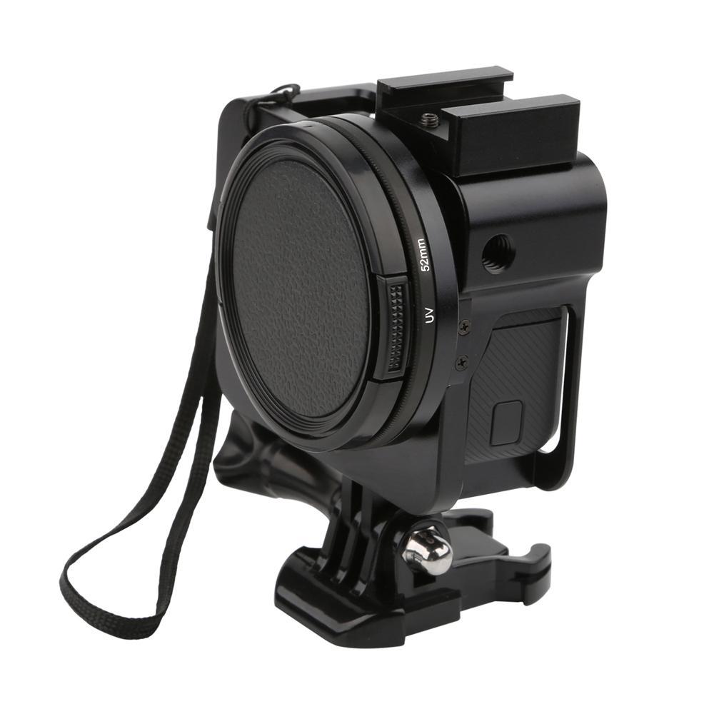 Aluminium Rig Housing Case Frame with 52mm UV Filter for Hero 5 Black