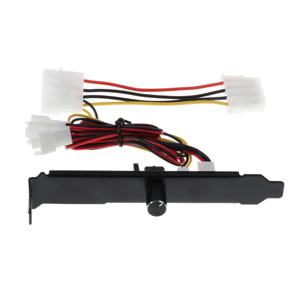 2 Pack 3 Channel 3pin PC Cooler Cooling Fan Speed Controller PCI Bracket 12V