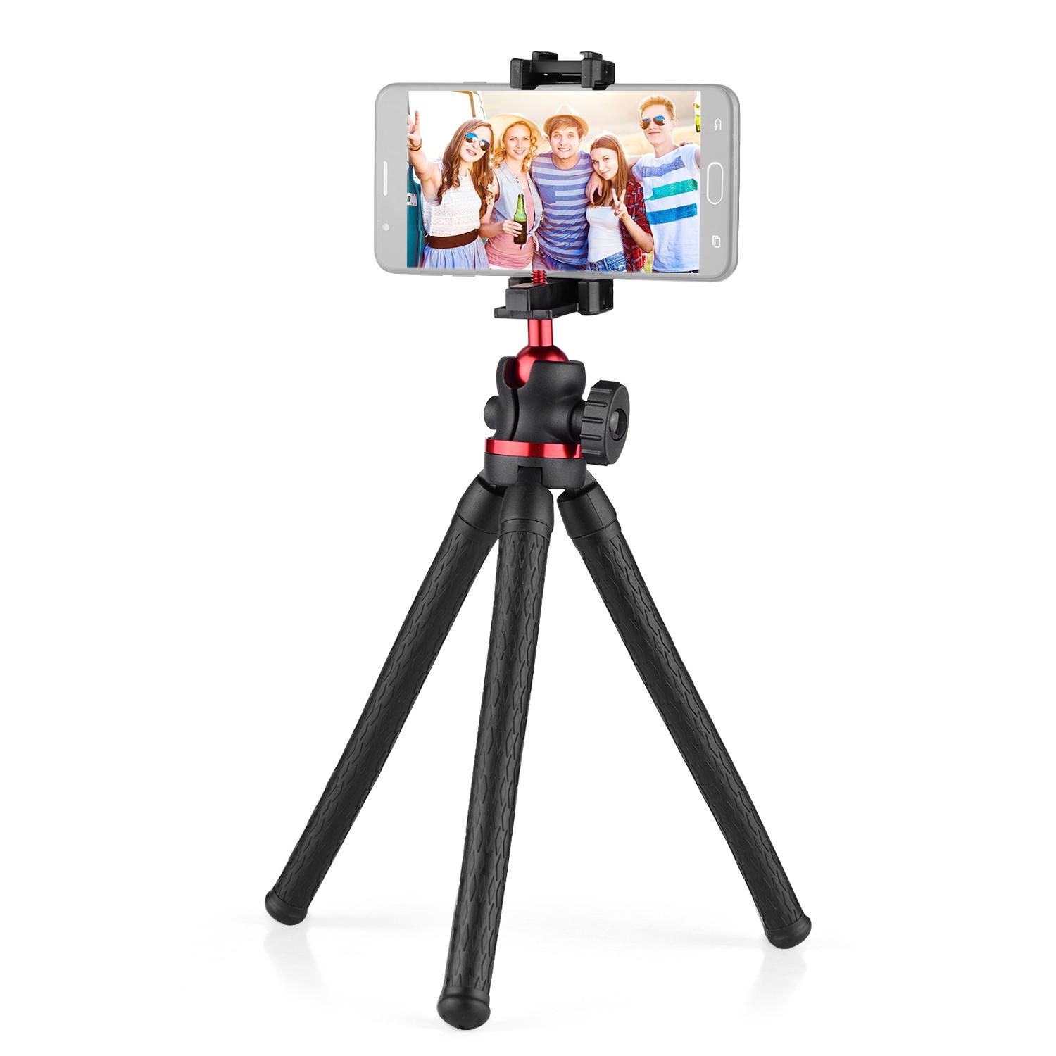 Chân điện thoại bạch tuộc linh hoạt Có thể xoay 360 độ với 1/4 vít ren Tích hợp Kẹp điện thoại