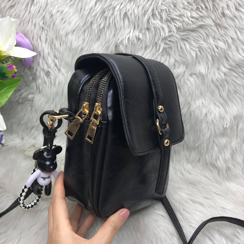 Túi Đeo Chéo Nữ 2 Ngăn Đựng  Được Điện Thoại  Có Móc Gấu SK11810