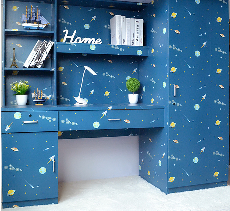 Combo 5m Decal Giấy Dán Tường Vũ Trụ Xanh