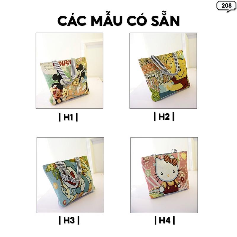 Túi Canvas In Hình Kỹ Thuật Hoạ Tiết Thời Trang Số Sức Chứa Lớn Phù Hợp Đi Làm Đi Học Đi Dạo Phố 208