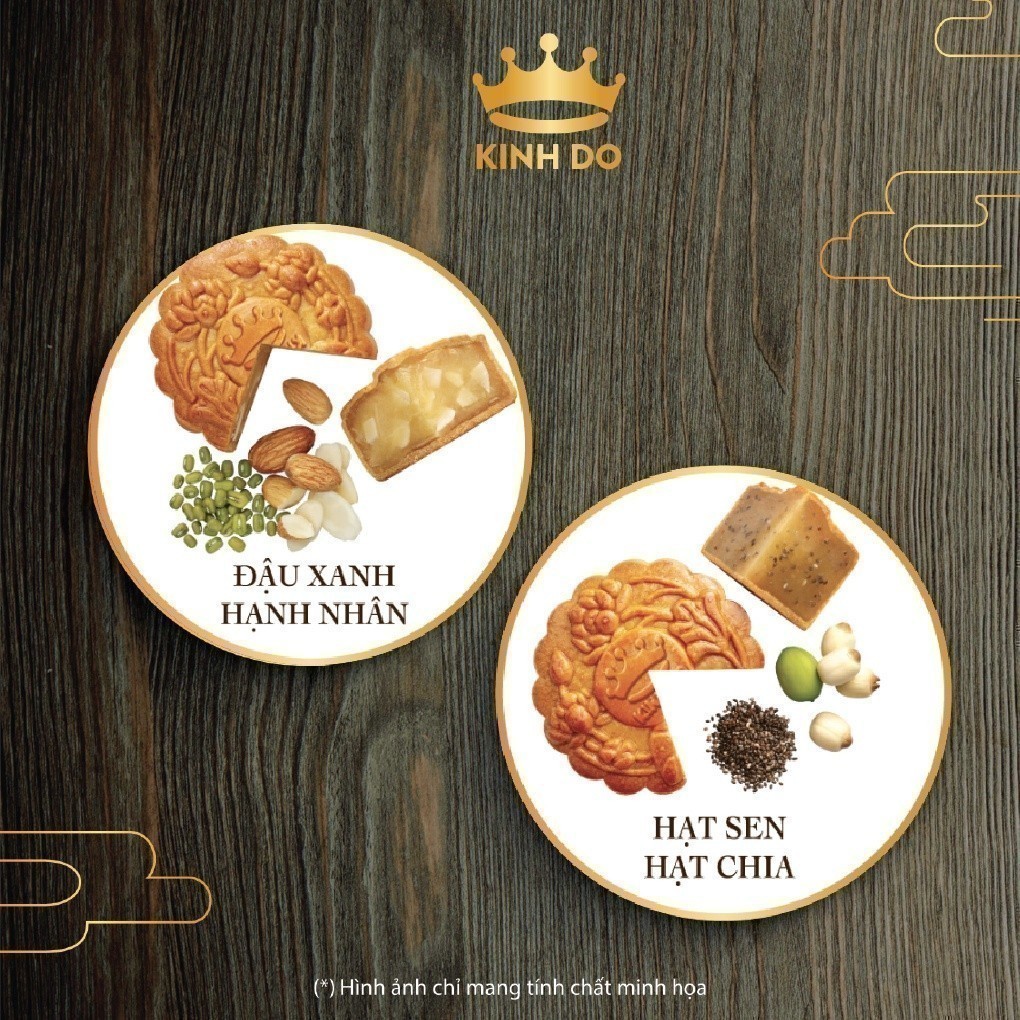 Hộp 2 bánh trung thu Kinh Đô &quot;Team Ăn Kiêng - Ăn Chay&quot; (2 bánh x 150g)