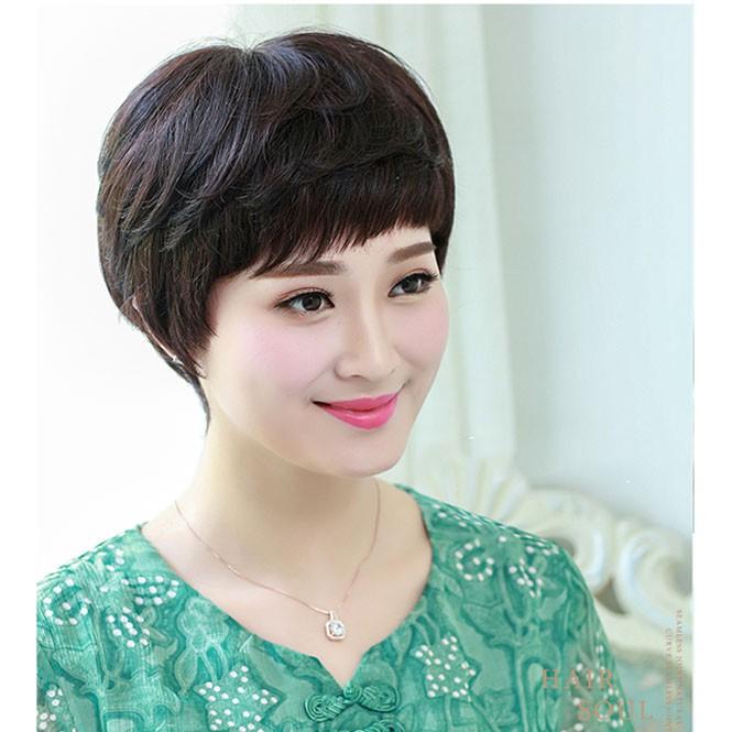 Tóc giả ngắn trung niên siêu da TGT-013