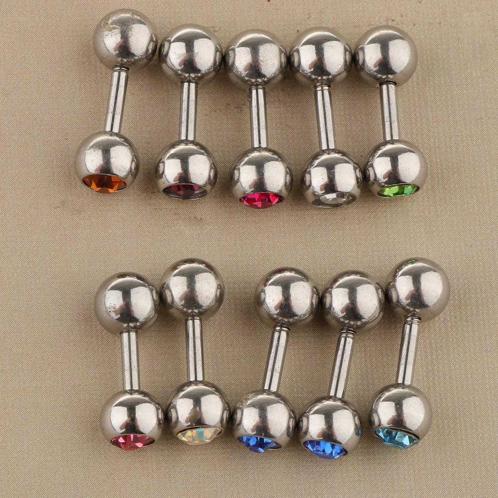 10 Pieces Stainless Steel Ear   Lip  Bar Piercings Jewelry