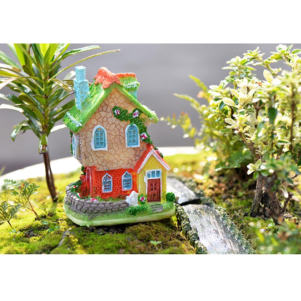Cute Villa Cottage Mini Fairy Garden Ornament Miniature Plant Pot Dollhouse
