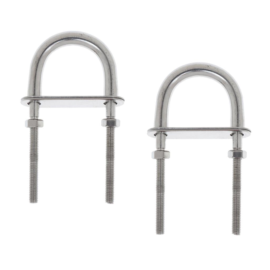 2 Pieces M5*78 Boat Bow Eye, Stern Eye / U-Bolt, Boat Parts, 100% 304-Stainless Steel