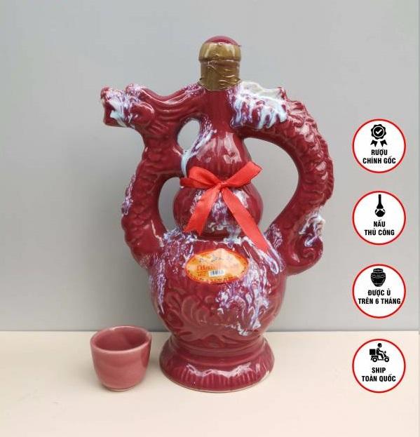 Đặc Sản Bình Định - Rượu Bàu Đá Thành Tâm BA BẦU (Màu hồng) 650ml - OCOP 3 Sao