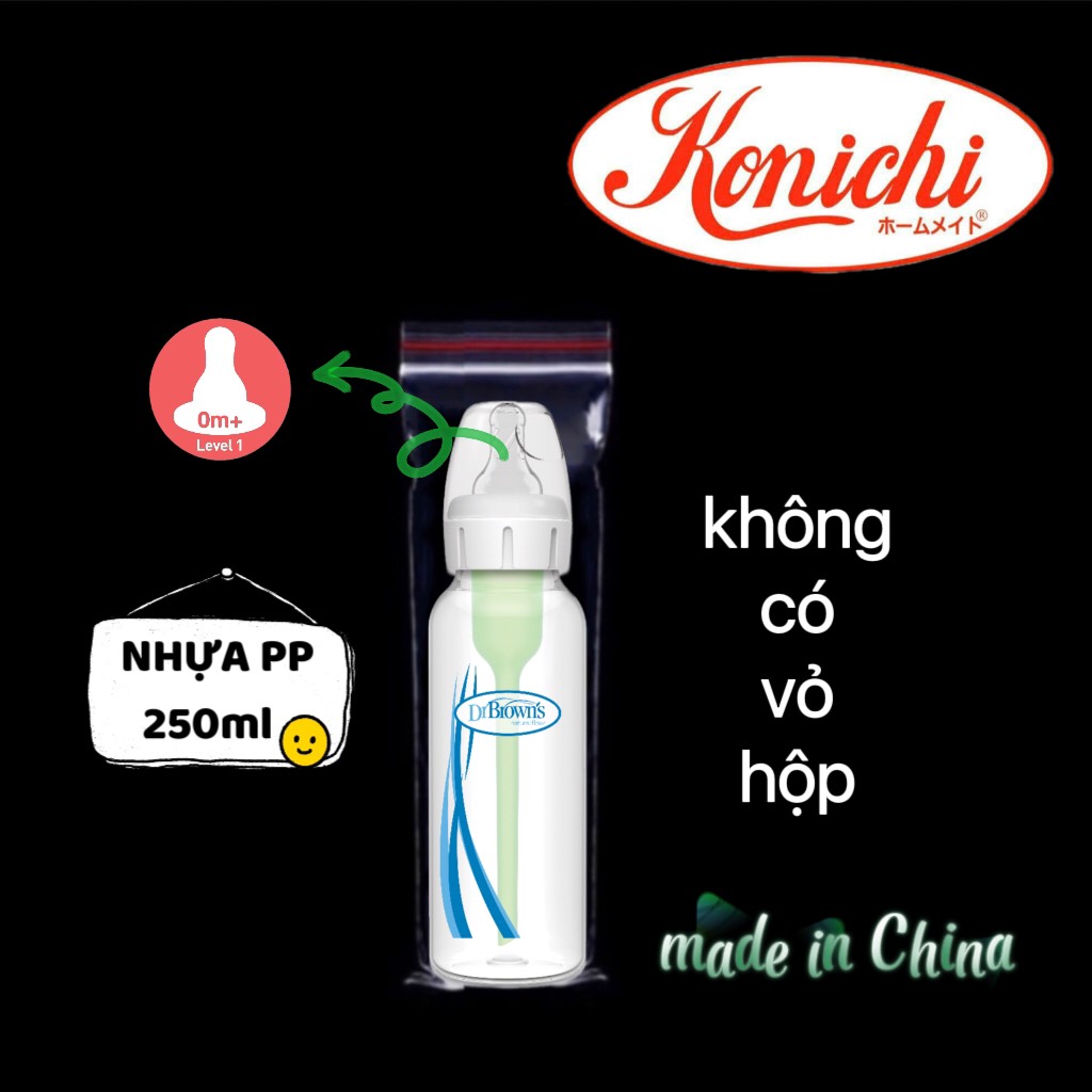 [ SB83005-INTLX ] Combo 3 Bình sữa Dr.Brown's cổ thường tùy chọn 250ml nhựa PP