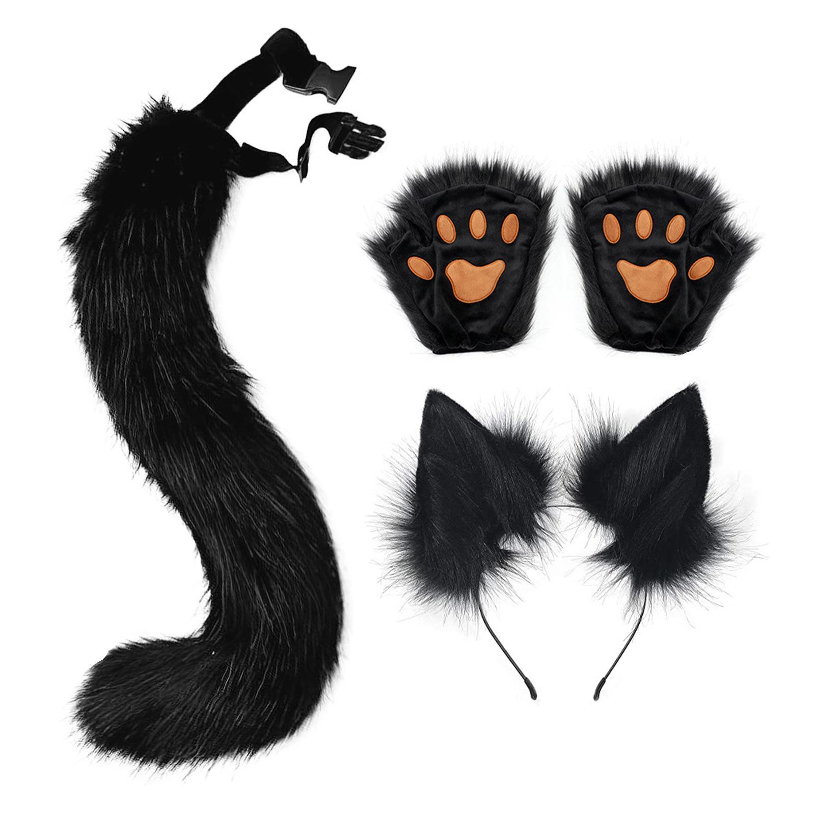 Fox Ears Tail Cosplay Props for Halloween Fancy Dress Parties Carnival