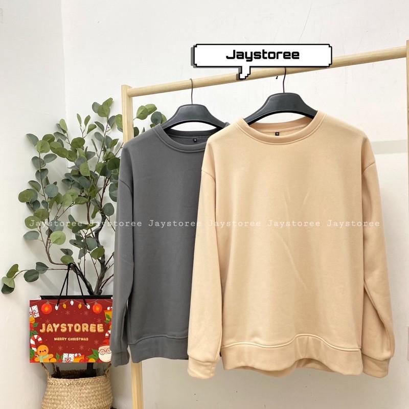 Áo Sweater nỉ bông Trơn Unisex (16 màu) ️Nam nữ Unisex ️ Jaystoree