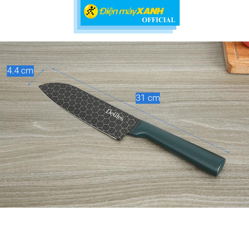 Hình ảnh Dao thái inox Delites CW-H033 (Xanh) - Hàng Chính Hãng