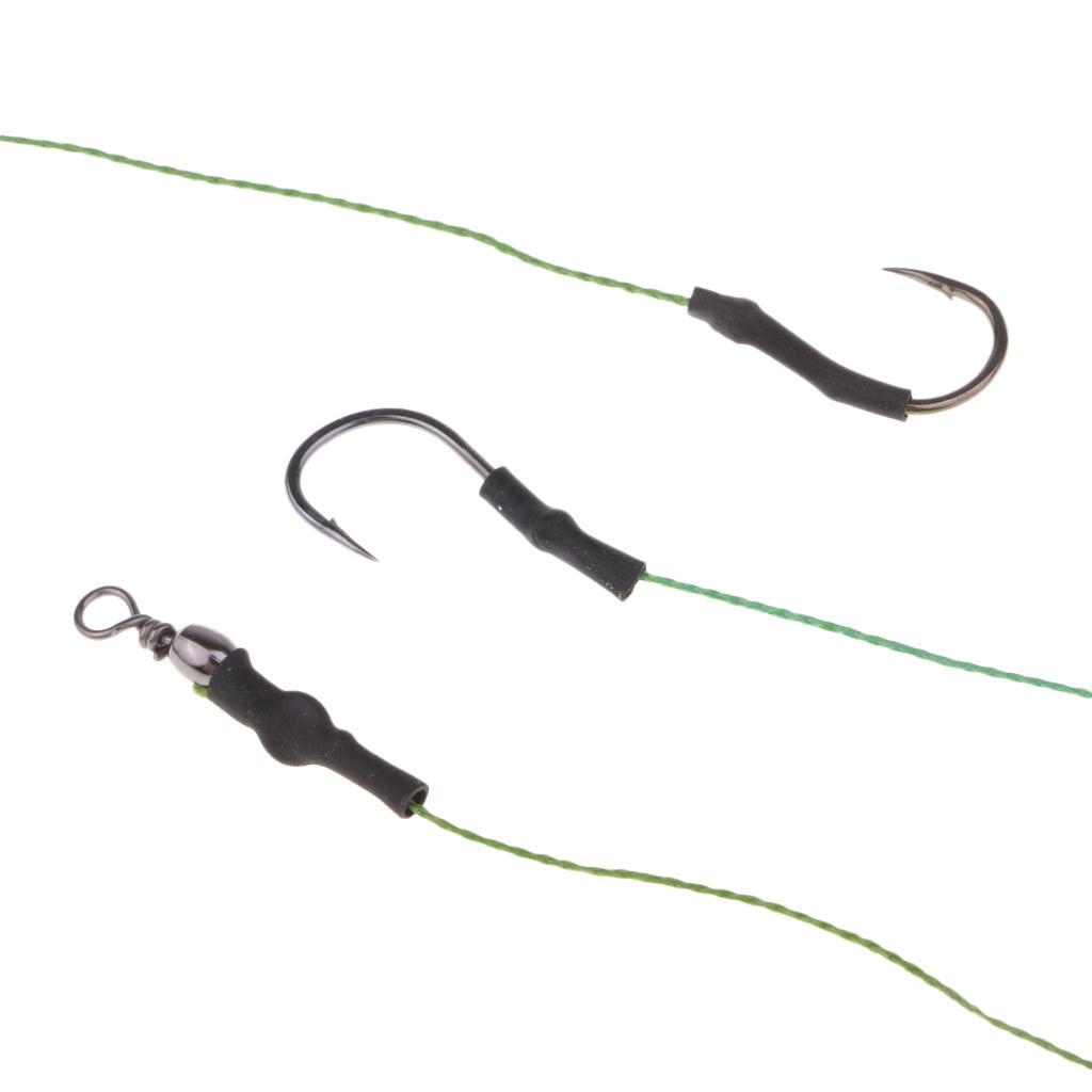 2pcs Fishing Feeder Basket Holder Fishing Bait Cage w/ Line 9# Hooks 30g/40g