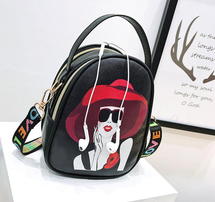 Túi Đéo Chéo Nữ Họa Tiết Cô Gái Trẻ Trung