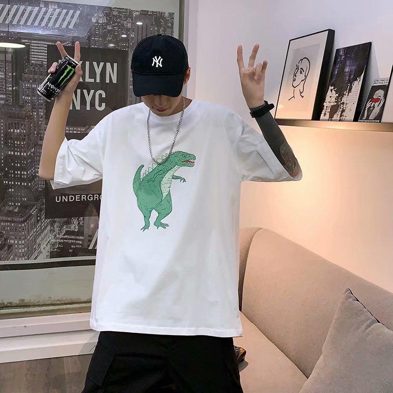 Áo Thun Nam Tay Ngắn In Hình Khủng Long Cá Tính