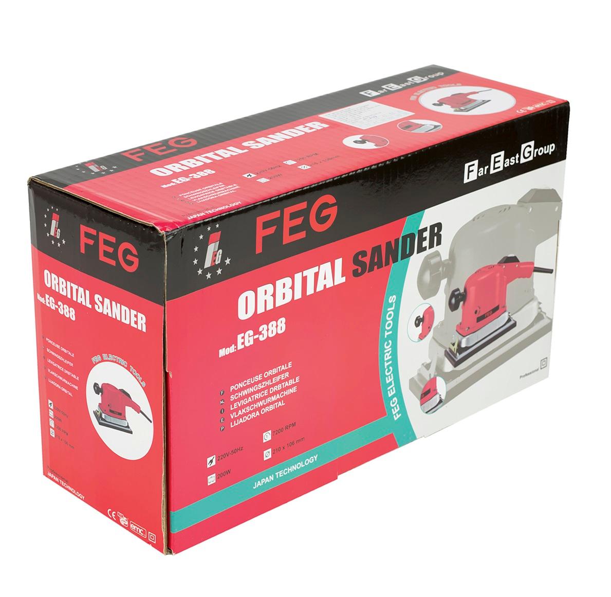 MÁY CHÀ NHÁM MÔ TƠ 200W (210 X 106 MM) FEG EG-388 - HÀNG CHÍNH HÃNG