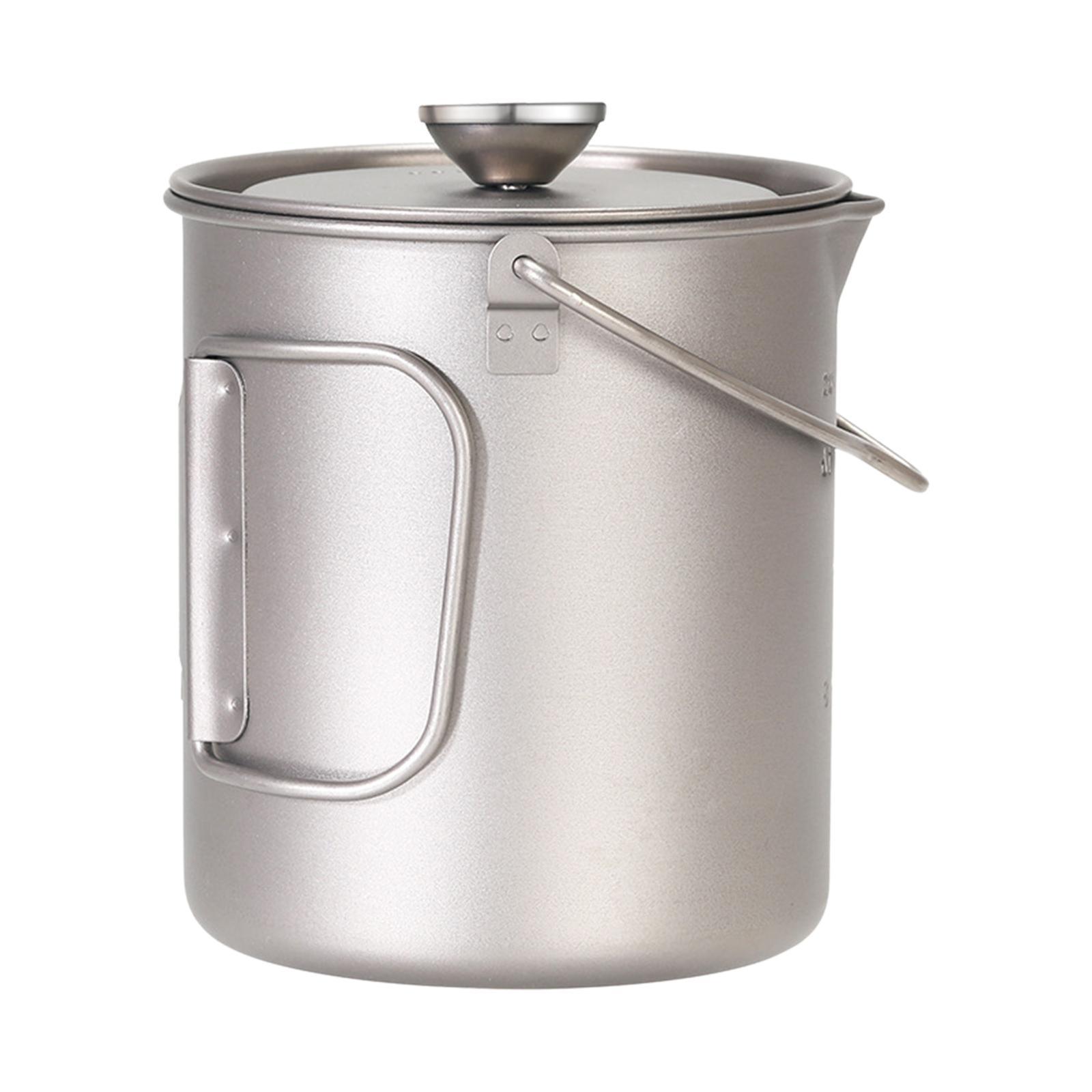 Pot with Lid Teakettle Cookware 750ml with Filter Coffee Maker Titanium Coffee Cup Mug for Camp Mountaineering Cooking Outdoor