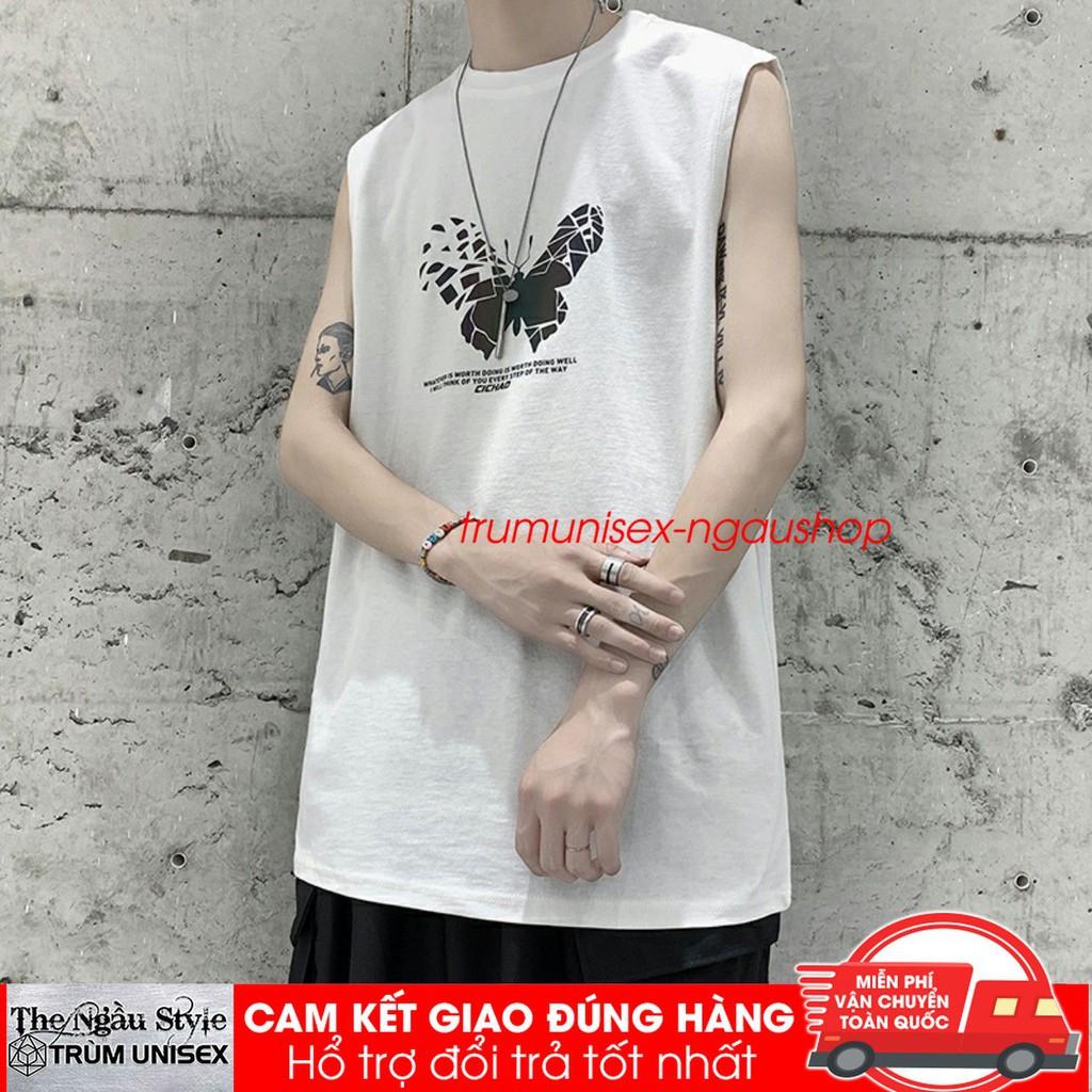 Áo thun Ba lỗ tanktop unisex form rộng nam nữ hàn quốc in Phản Quang 7 Bướm Megamind aothununisex