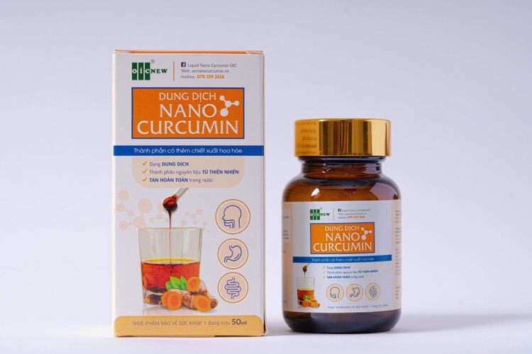 Combo mua 2 tặng 1 Thực phẩm chức năng Nano curcumin Oic dạng dung dịch Liquid Nano Curcumin OIC (LNCO) lọ 50ml