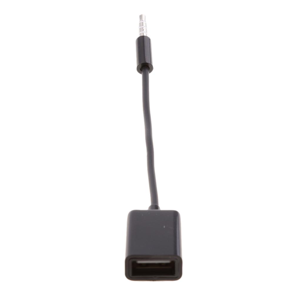 Lovoski 3.5mm Car Male Audio AUX Headphone Plug to USB 2.0 Female Cable