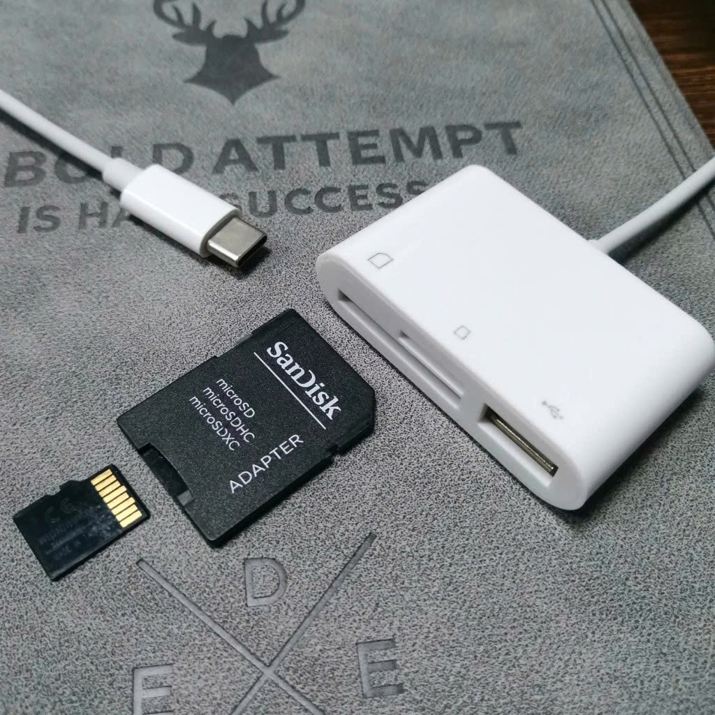 SD/TF chuẩn USB Type C Đầu đọc thẻ nhớ vỏ cao cấp - Hàng chính hãng ĐẦU ĐỌC THẺ NHỚ