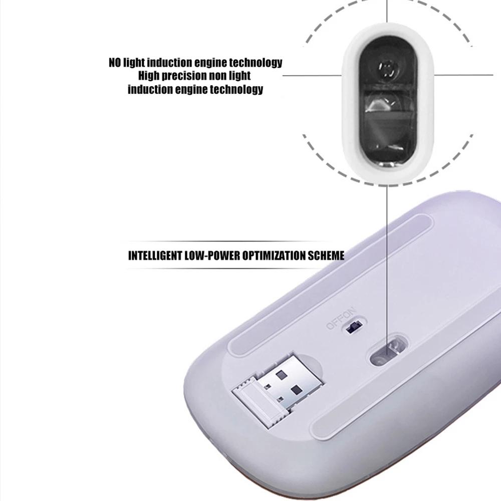 Mini Bluetooth 5.0 Quang Học 1600DPI Chuột Không Dây Sạc Chuột Dễ Thương Cho Android Xiaomi Huawei Lenovo iPad Máy Tính Macbook