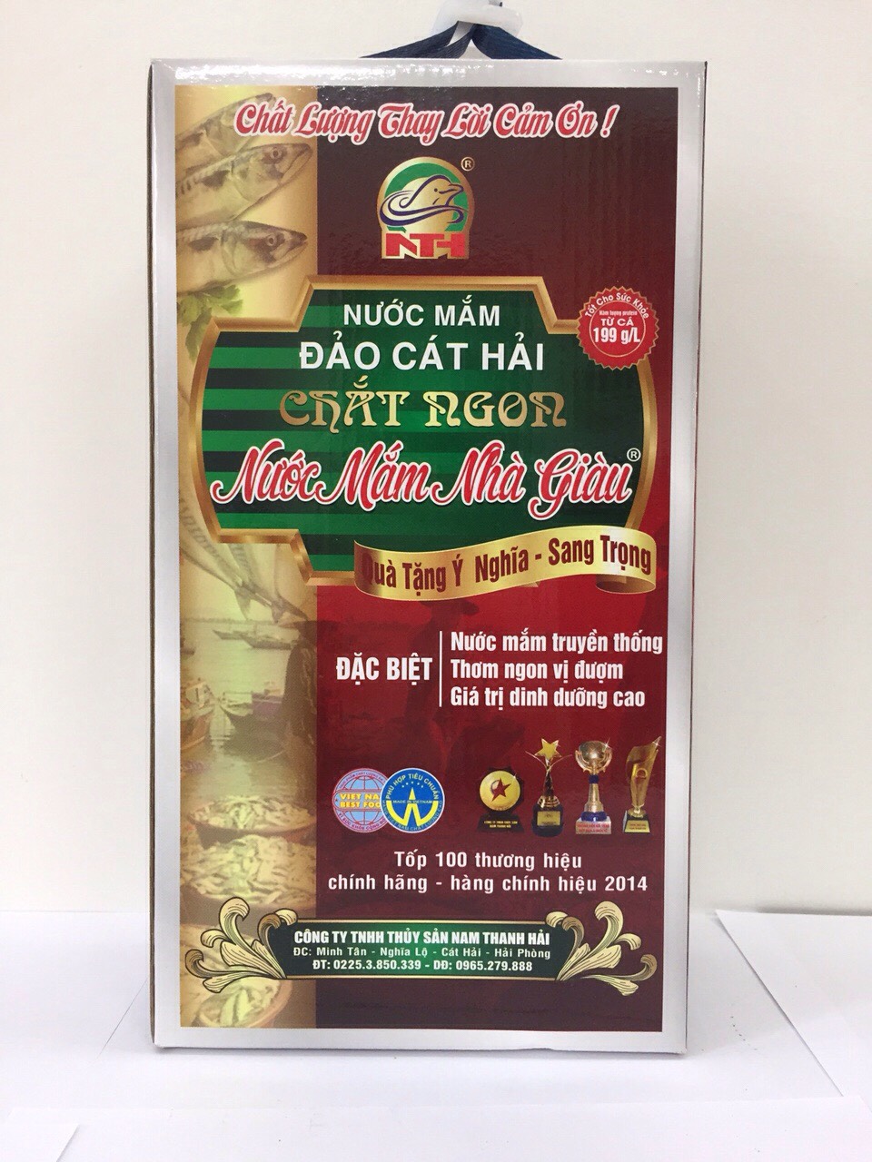 Nước mắm Chắt Ngon nhà giàu Độ đạm cao, hộp 4 chai, dung tích 500ml