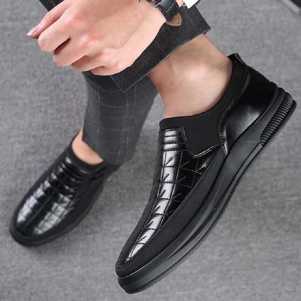 New men's trendy shoes, fashion big size over-the-foot shoes, one foot, men's casual leather shoes, all-match single shoes, men's shoes