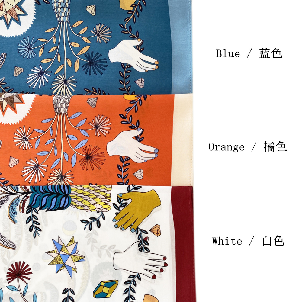 Khăn Lụa Vuông khăn cột túi xách , Buộc Cổ, Buộc Tóc 100% Lụa cao cấp 53x53cm K-172