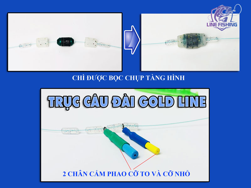 Dây trục câu đài buộc sẵn săn hàng GOLD LINE Cước Nhật Xịn