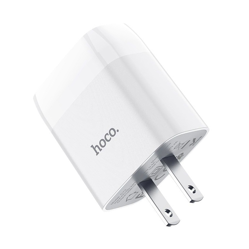 Cốc sạc nhanh Hoco dual usb 2.4A cho các thiết bị ( Trắng)- Hàng chính hãng