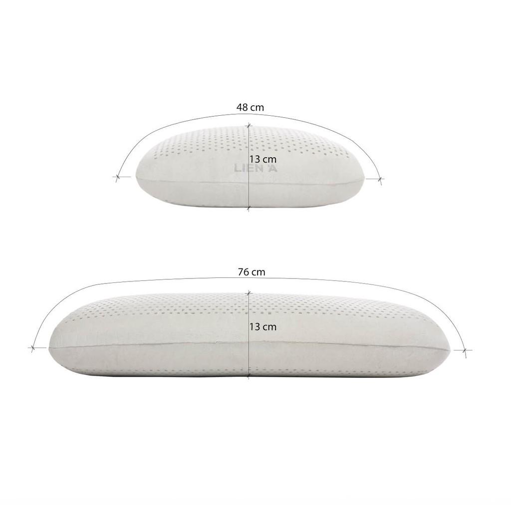 Gối cao su than hoạt tính Liên Á Oval Grey + Vỏ gối