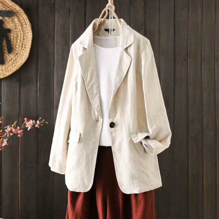 Áo vest Blazer Linen nữ túi bổ nắp 1 khuy trẻ trung ArcticHuntẻ, thời trang thương hiệu chính hãng