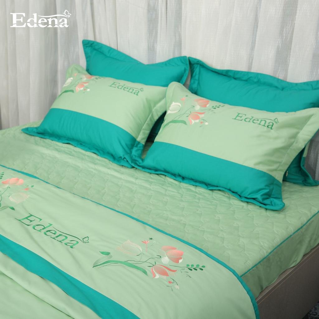 Bộ chăn ga Edena Basic Solid - Cotton 100% 5 món thoáng mát