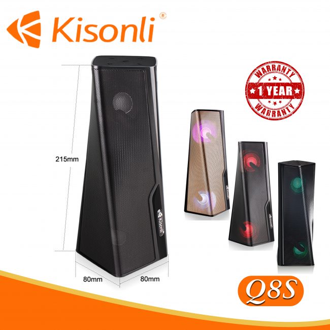 LOA BLUETOOTH Q8S KISONLI 5W*2 - JL - HÀNG CHÍNH HÃNG